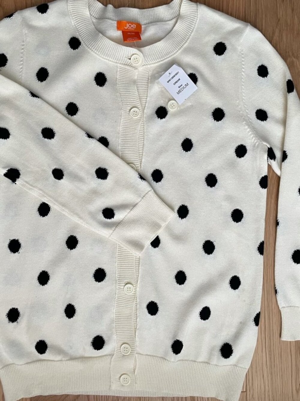 BNWT Joe Fresh Polka Dot Cardigan (white & black)